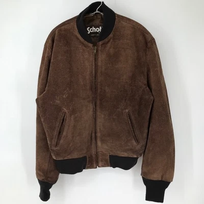 Schott Suede Blouson Jacket Dark Brown Leather Size 42 From JAPAN - Image 1 of 4