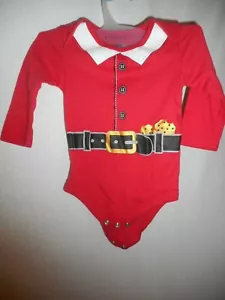 Cute red Santa outfit Holiday one piece snap crotch long sleeve legless - Picture 1 of 3