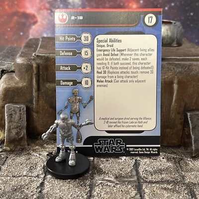 Star Wars Miniatures 2-1B Force Unleashed TFU  w/ Card mini RPG Legion Assault  - Image 1 of 4