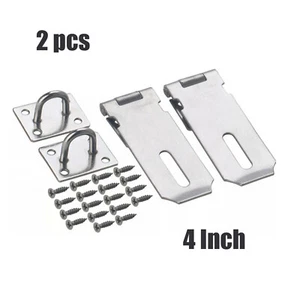 2X 4 Inch Stainless Steel Door Bolt Padlock Hasp Door Clasp Hasp Lock Latch - Picture 1 of 12