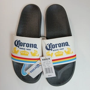Corona Mens Slippers Black White Red Blue Yellow Size Large 10-11 New with Tags - Picture 1 of 8