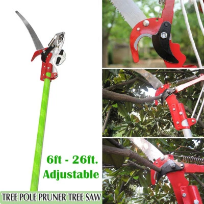 Tree Pruner Pole 26 ft. Saw Branch Limb Pruning Cutter Trimmer Extendable Shaft - Image 1 of 4