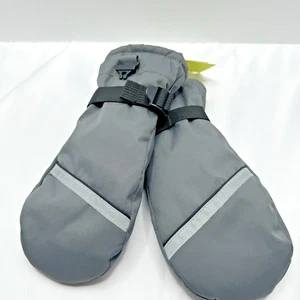 Kids All in Motion Adjustable Gray Winter/Ski Mittens with Reflectors Size 8-14 - Picture 1 of 5