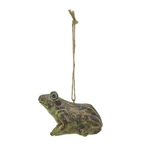 Distressed Green Resin Toad Ornament - Picture 1 of 1