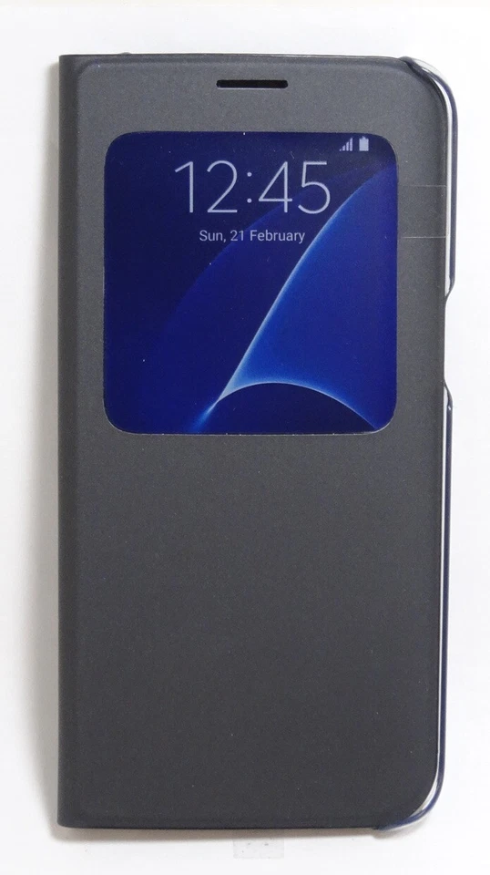 Samsung EF-CG935PBEGUS S-View Flip Cover for Samsung Galaxy S7 edge - Black - Image 1 of 2