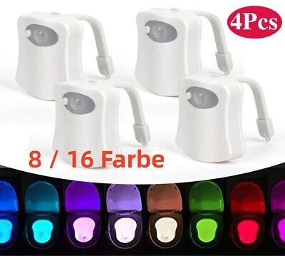 4 Pcs Toilettenlicht mit Bewegungssensor WC Nachtlicht LED Motion Sensor Lampe  - Bild 1 von 4