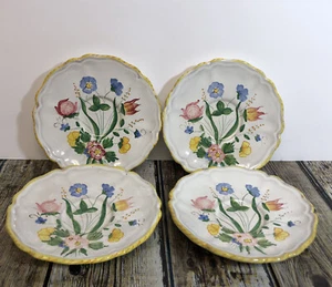 DERUTA ITALIEN Blumen Blumen Blumen handbemalt KERAMIK UNTERTASSE/TELLER - 4ER SET - Bild 1 von 6