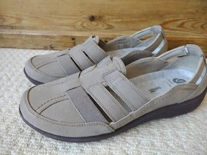 CLARKS CLOUD STEPPERS GREY/TAUPE LIGHTWEIGHT SHOES SZE UK 7D (EU41) VGC - Picture 1 of 8