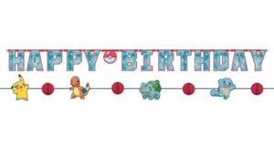 Pokemon Nintendo Video Game Kids Birthday Party Decoration Letter Banner Kit - Picture 1 of 1