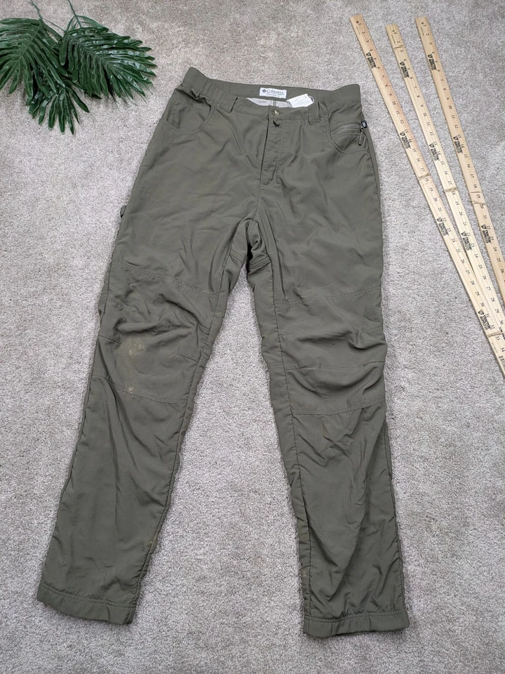 Pantalones de exterior Columbia para hombre 34 forrados de franela verde salvia rectos resistentes al agua Foto 1 de 4