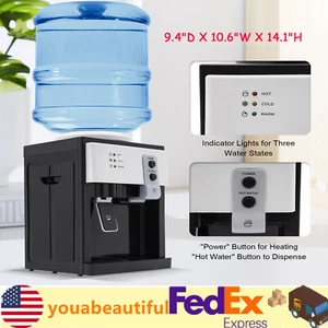 5 Gallon Top Loading Water Cooler Dispenser Countertop Hot+Cold Drinking Machine - Picture 1 of 16