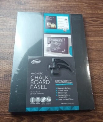 Easy Mount Magnetic Chalkboard Easel w/ Legs 11"X15.5" Hardware Horizontal/Verti - Image 1 of 4