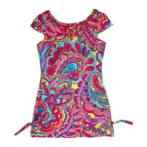 LILLY PULITZER Girls Dress Sea Life Print Hot Pink Beads Jewels Size 10 - Picture 1 of 5
