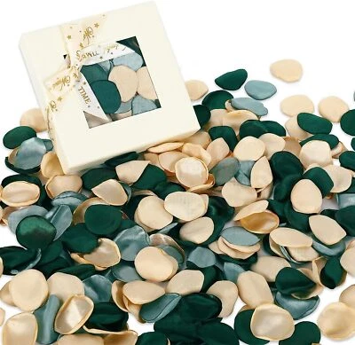 Silk Rose Petals Vintage Green Flower Petals with Gift Box for Bridal Shower 300 - Image 1 of 4