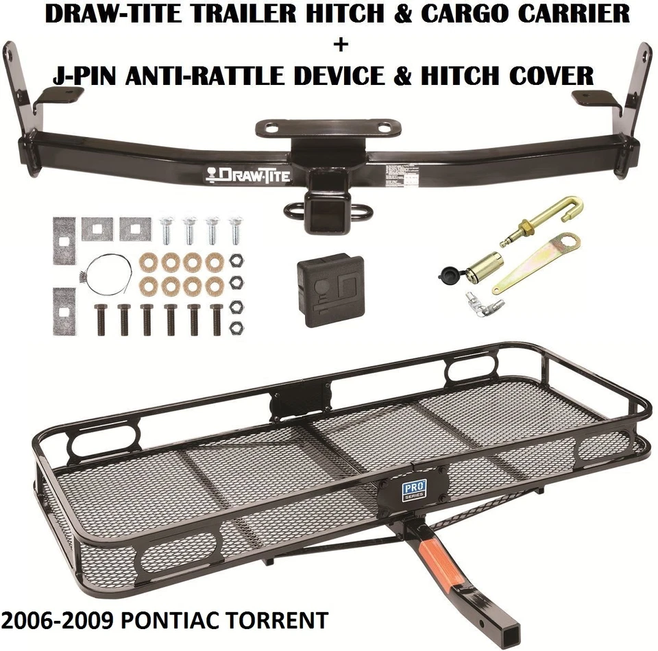 Enganche de remolque Pontiac Torrent 2006-2009 + soporte de cesta de carga + bloqueo silencioso de pasador Foto 1 de 1