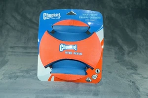 Chuckit Kick Fetch Large Ball - Orange/Blue Dog Fetch Toy - Picture 1 of 2