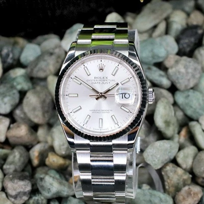 Rolex Datejust 126234 36 mm esfera plateada oro blanco 18 quilates acero inoxidable juego completo Foto 1 de 4