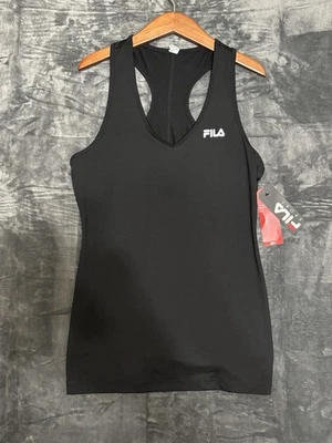 FILA черный Activewear логотип v-образным вырезом спортивная майка большой - Изображение 1 из 4