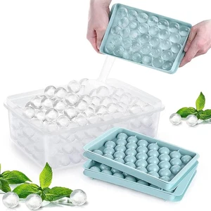 2 Pack Ice Cube Trays for Freezer, Mini Round Ice Ball Maker Mold Blue - Picture 1 of 4