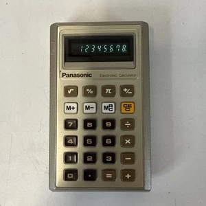 PANASONIC JE-8220u Electronic Pocket Calculator w/ 8 Green Digit VFD Display - Picture 1 of 7
