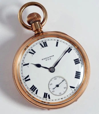 ILLINOIS/HAMILTON VERY RARE "HAMILTON USA" 17 JEWEL 16S GRADE 167 POCKET WATCH - Image 1 of 4