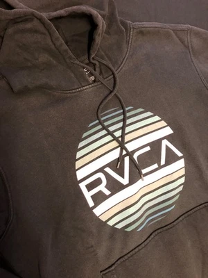 MEN'S RVCA ANP HOODIE DARK GRAPHITE GRAY SUPER SOFT GREAT CONDITION! SIZE MEDIUM - Image 1 of 4