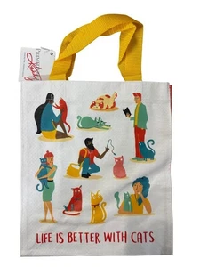 Primitives by Kathy Alltagstasche weiß Leben ist besser mit Katzen 9 Fuß x 10 Zoll x 5 Zoll NEU - Bild 1 von 4