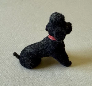 Caniche negro flocado vintage Wagner Kunstlerschutz Handwork - Imagen 1 de 4