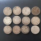 12 X Canada 10 Cents Silver Coins Ten Cent Canadian Coins
