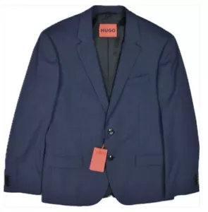 Giacca tuta HUGO BOSS uomo 2BTN blu navy check misto lana Henry212 slim 40 S nuova $795 - Foto 1 di 5