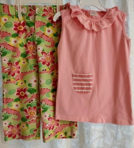 Gymboree Alligator Capri Pants Outfit Pink Shirt Pocket & Ruffles Girls Size 9  - Picture 1 of 6