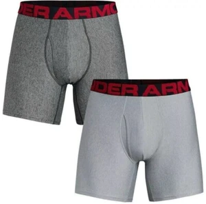 Under Armour UA Herren Tech 6 Zoll Boxer Jock grau schwarz rot - 2er Pack Größe Small - Bild 1 von 5