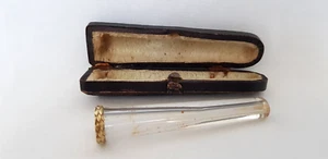 Porta cigarrillos raro de oro y cristal de 18 quilates en caja alrededor de 1908 - Imagen 1 de 16