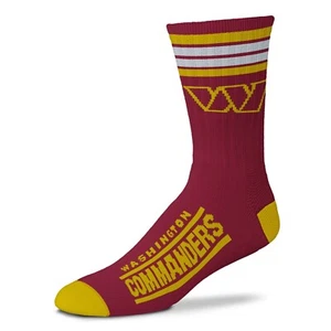 Washington Commanders NFL 4-Stripe Deuce Crew Socks Medium 5-10 FREE SHIP! - Picture 1 of 1