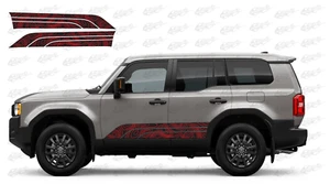 x2 Topo Retro Style Side Stripe Vinyl Decals Fits Toyota Land Cruiser 2023-2024 - Picture 1 of 6