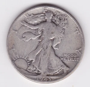 1943 Walking Liberty Half Dollar 50c 90% Silber US Münze KOSTENLOSER VERSAND!! #4 - Bild 1 von 2