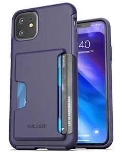 iPhone 11 Wallet Case Slim Durable Cover with Credit Card Holder Slot - Purple - Picture 1 of 6