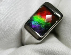 Ammonite/Ammolite Quartz Capped Gemstone set in Sterling Silver - Picture 1 of 1