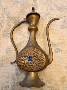 Vintage indische, türkische Messing verzierte Teekanne 7" - Bild 1 von 6