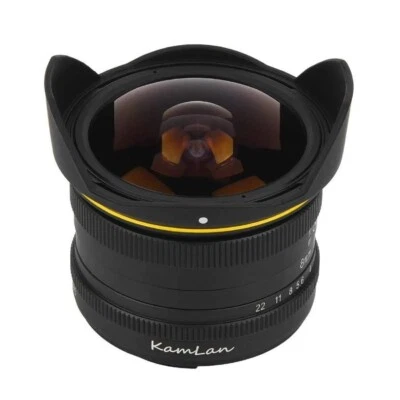 KamLan 8mm F3.0 APS-C Fisheye Lens Manual for Fujifilm X Canon EOS-M Sony E - Image 1 of 4