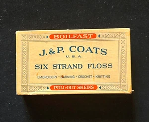 Antique Thread J&P Coats Boilfast 6-stranded Floss Skeins Original Box - Picture 1 of 5