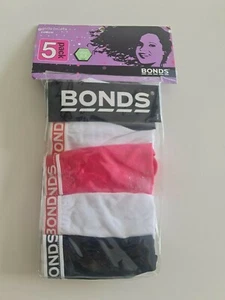 Bonds Girls 5 Pack Cotton Briefs Underwear sizes 3 4 Colour Black White Pink - Picture 1 of 3