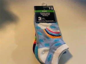 3 Pares Greenbrier INT Corte Bajo Moda Calcetines Para Niños Talla 7-2 Nuevos Arco Iris Niñas - Imagen 1 de 2