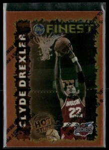 Clyde Drexler 1995-96 Finest #HS3 Hot Stuff Houston Rockets - Imagen 1 de 2