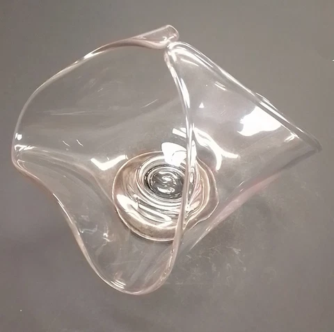 As-is Sterling Silver Footed Mid Century Modern Glass Bowl acid tested stamped Cover