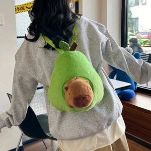 Avocado Plush Toy Backpack Compact Capybara Doll Bag New Purse Girl Gift - Picture 1 of 8