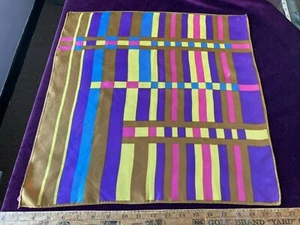 Vintage Neck Scarf with ColorFul Geometric Pattern (Pink, Yellow, Purple, Blue) - Picture 1 of 5