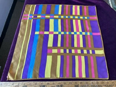 Vintage Neck Scarf with ColorFul Geometric Pattern (Pink, Yellow, Purple, Blue) - Image 1 of 4