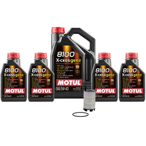 Wix Filter Motul 9L 8100 X-Cess Gen2 5W-40 Engine Oil Change Kit For A6 A8 Q S8 - Picture 1 of 1