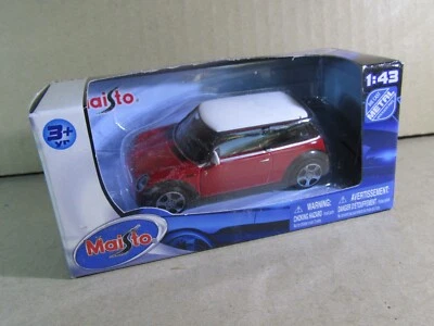 240X Maisto 21198 Cina Mini Cooper 2002 Rosso Tetto Bianco 1:43 Nuovo + Scatola - Immagine 1 di 4